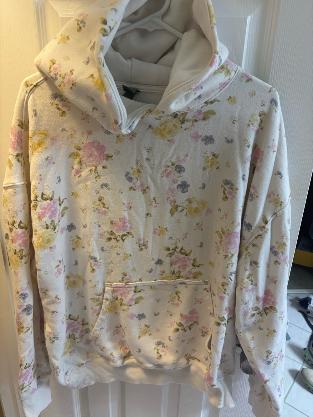 wild fable Cream Floral Cowl Hoodie Sweatshirt even cuter in person